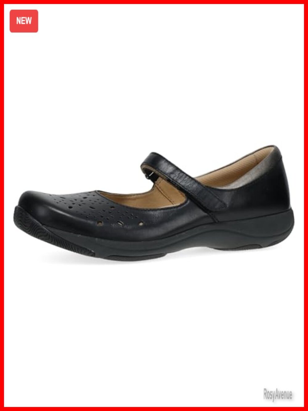 Dansko Stacy Mary Jane Flats Leather Perforated Slip Resistant Comfort Shoes